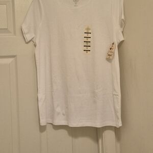 St. John's Bay Women's White Crewneck Tee